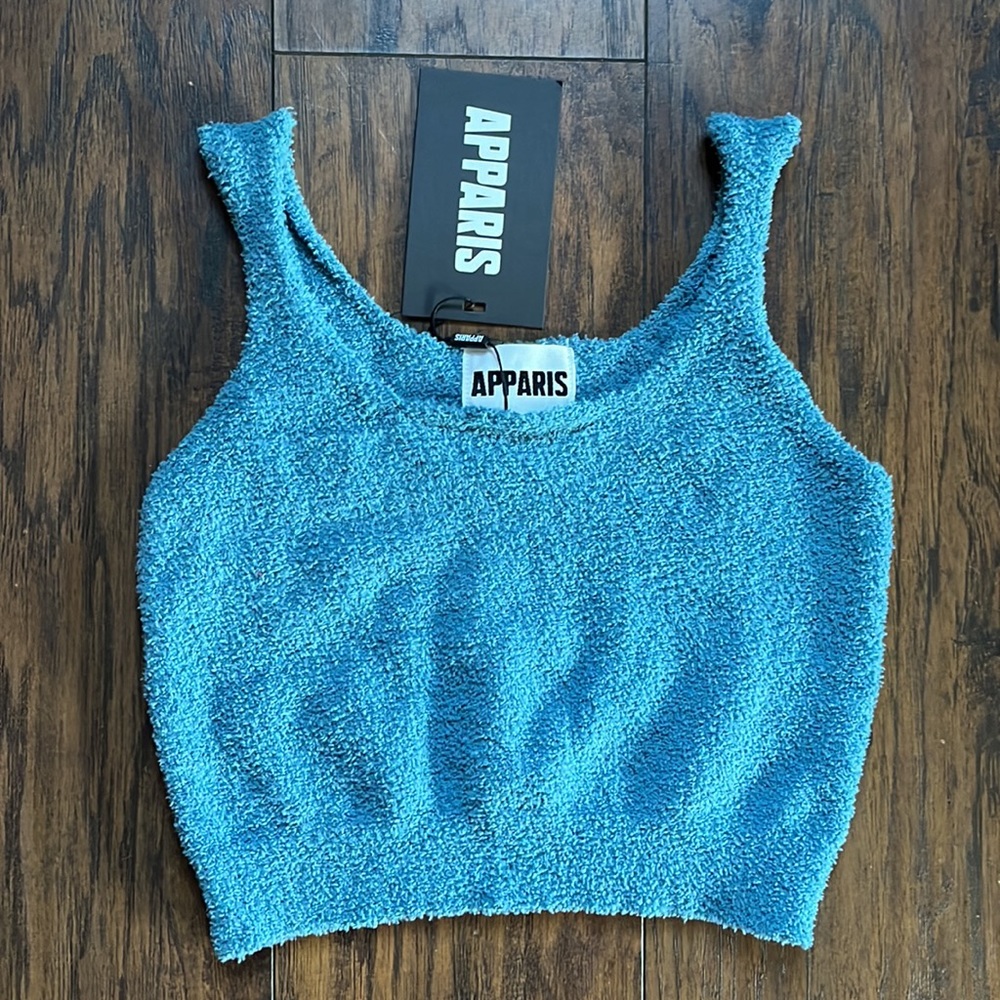 Revolve APPARIS Stone Blue Fuzzy Tank